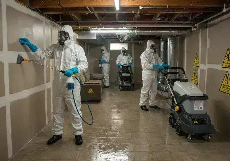 Basement Moisture Removal and Structural Drying process in Rennerdale, PA